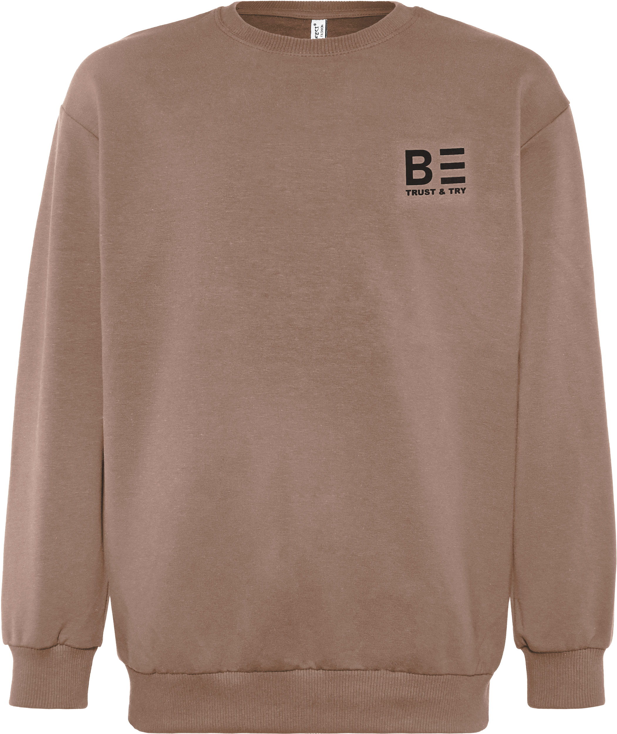 6384-Boys Oversize Sweatshirt 'Trust&Try' printed