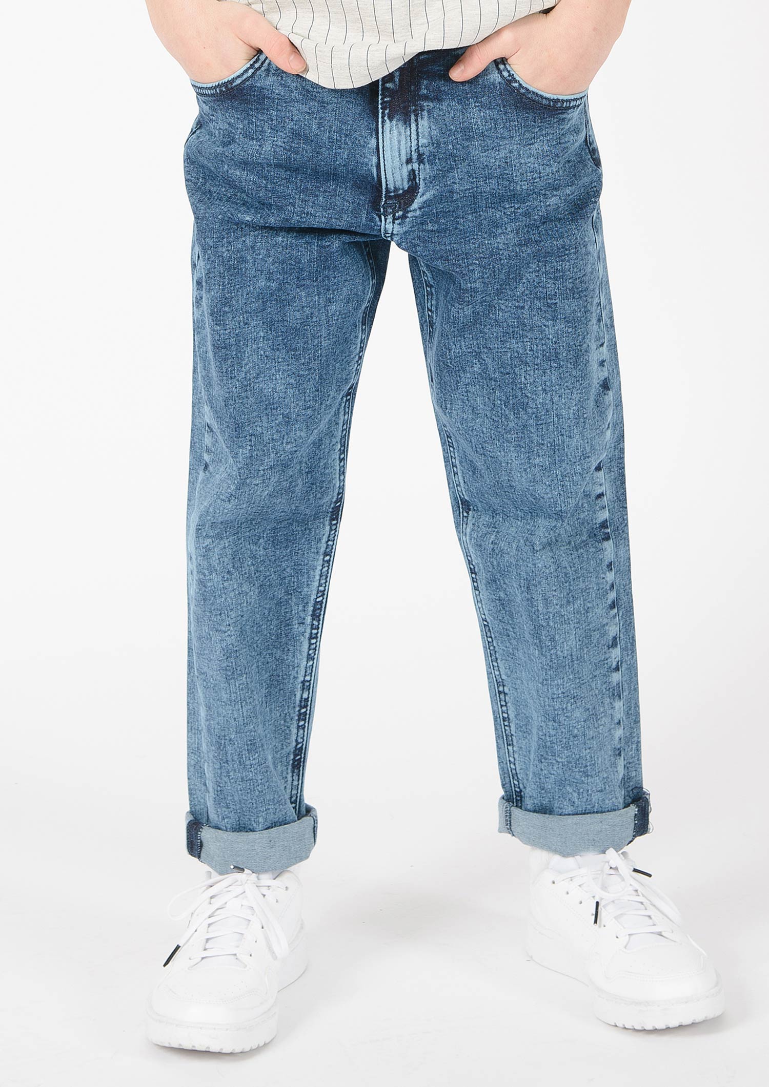 2826-NOS Boys Wide Leg Jeans Cropped, verfügbar in Normal