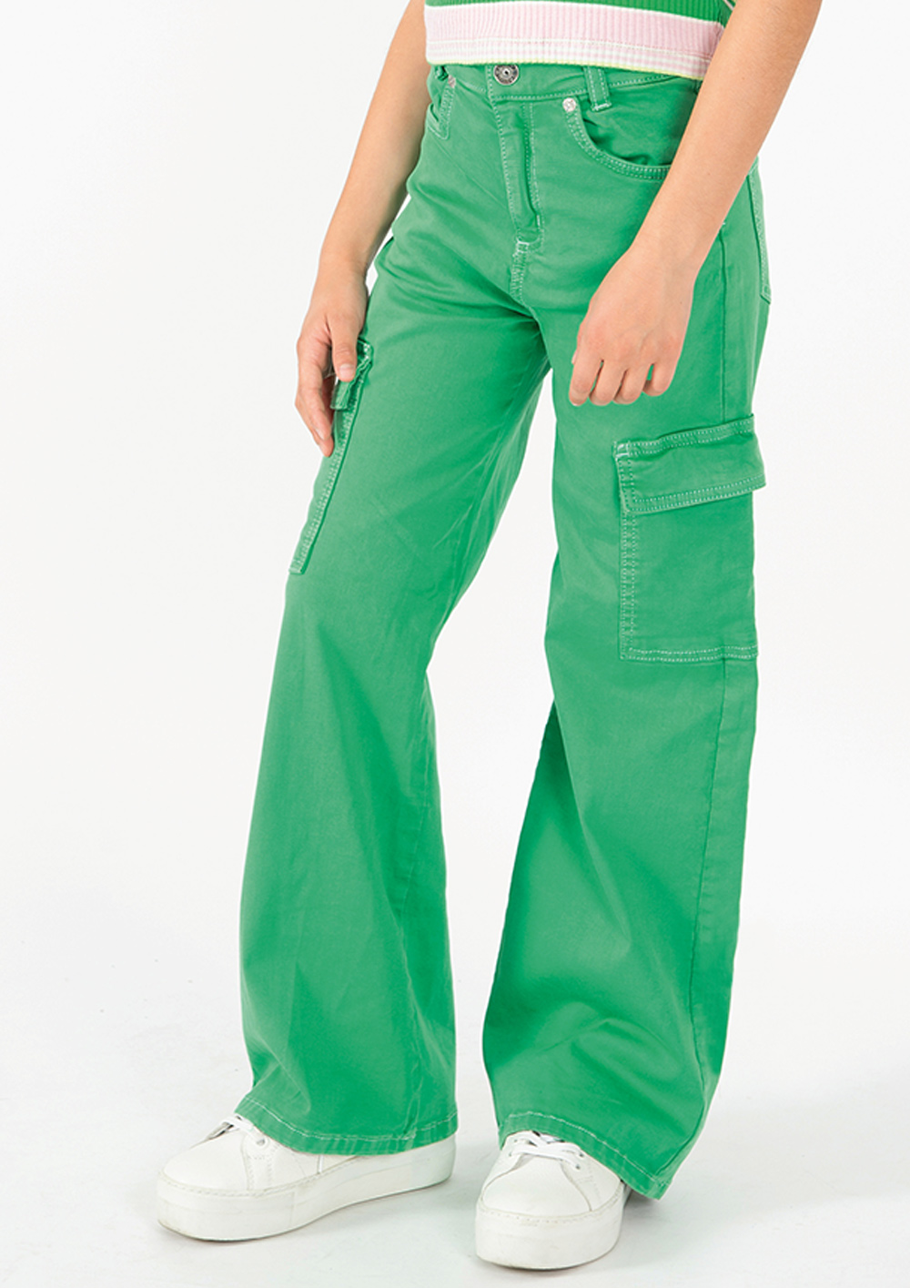 1333-Girls Wide Leg Cargo Pant avaible in Slim, Normal