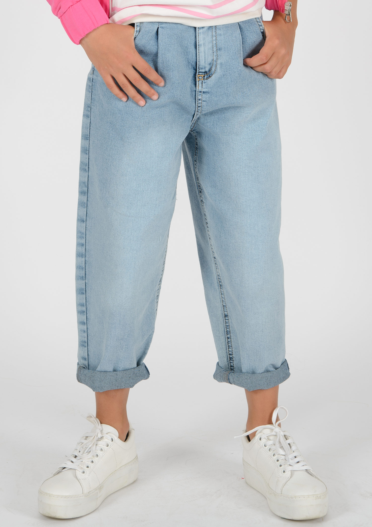 1320-Girls Super Balloon Jeans Cropped, available in Normal