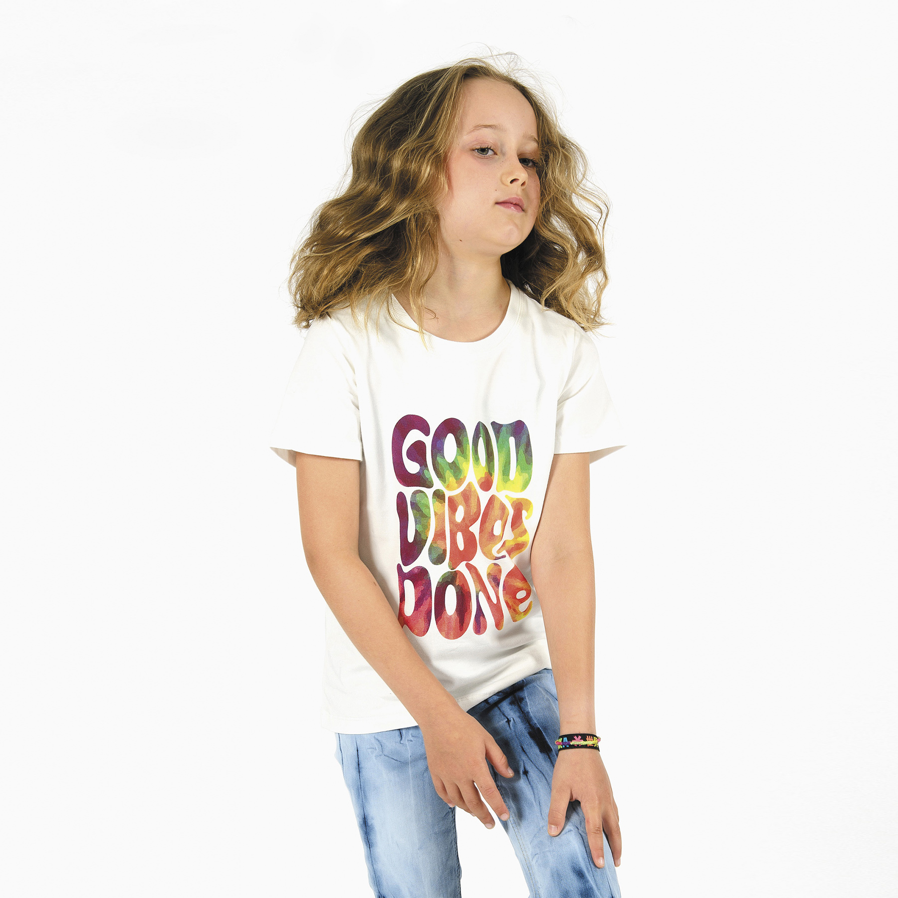 5731-Girls T-Shirt -Good Vibes Done