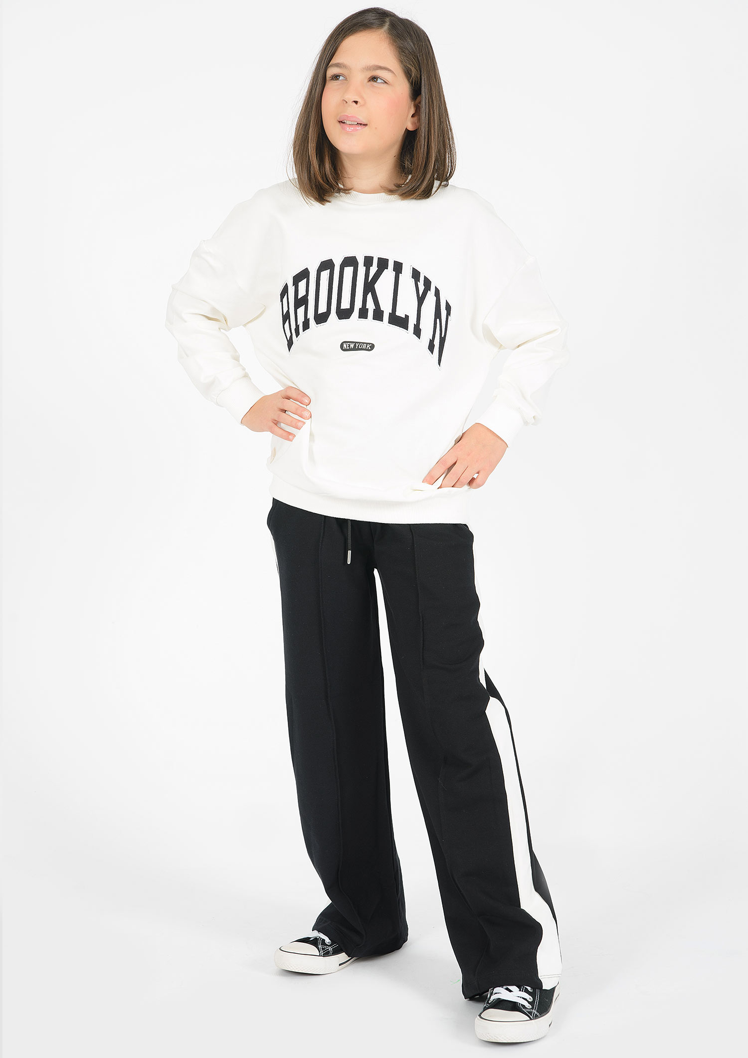 5922-JRNY Girls Sweatshirt Oversized, Brooklyn
