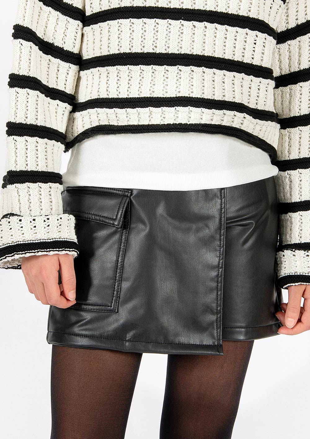 3355-Girls Leather Cargo Skort leather effect, verfügbar in Normal