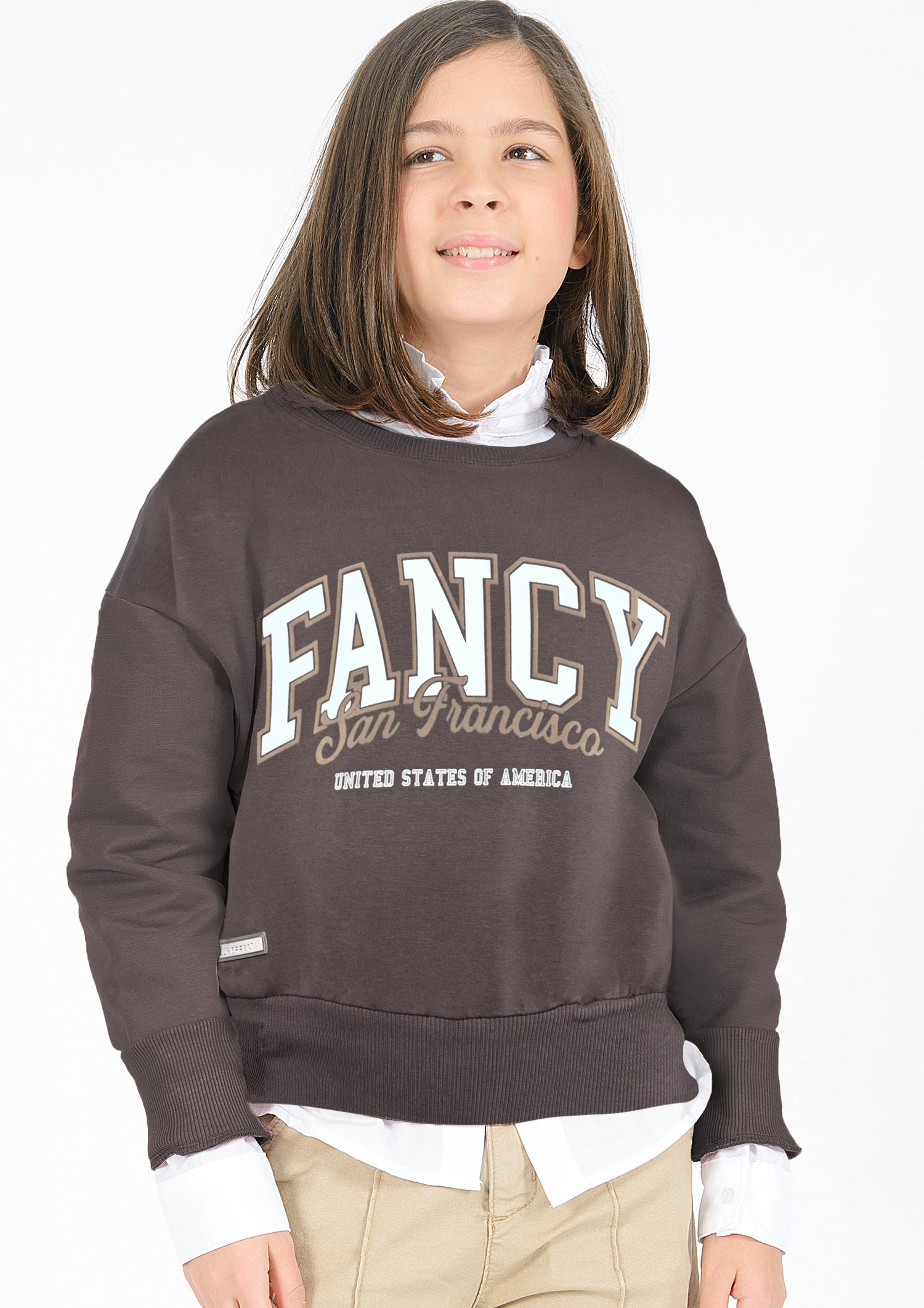 5940-Girls Boxy Sweatshirt -Fancy