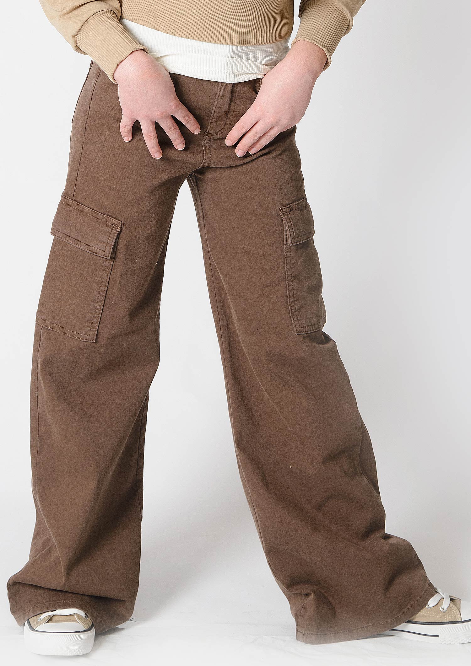 1333-Girls Wide Leg Cargo Pant verfügbar in Slim,Normal