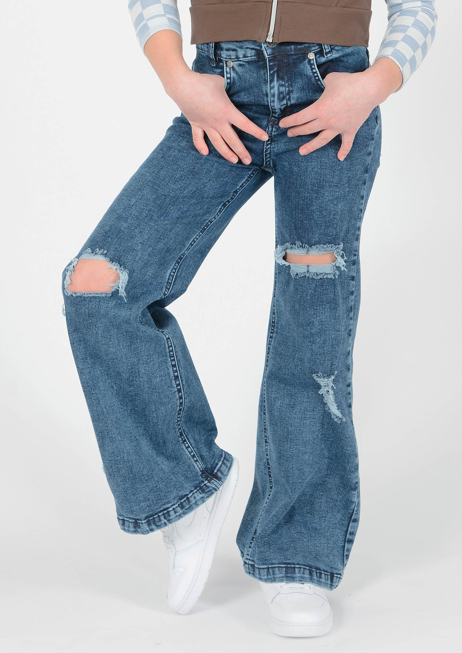 1304-Girls Wide Leg Jeans available in Slim,Normal,Wide