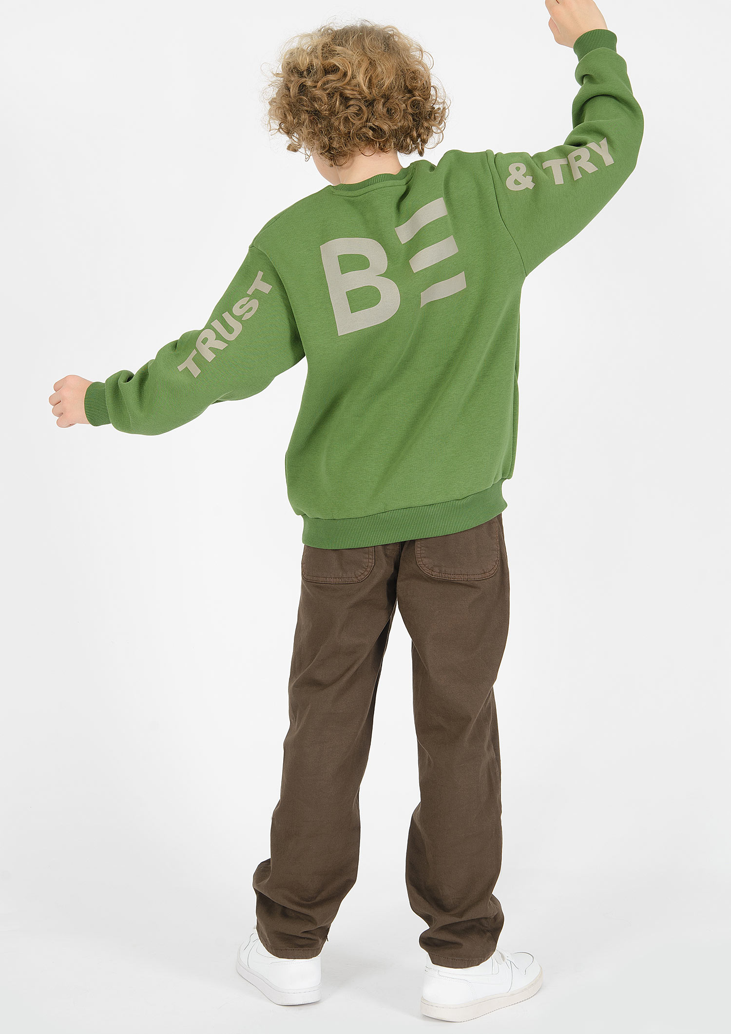 6325-Boys Oversized Sweatshirt -BE Trust and Try