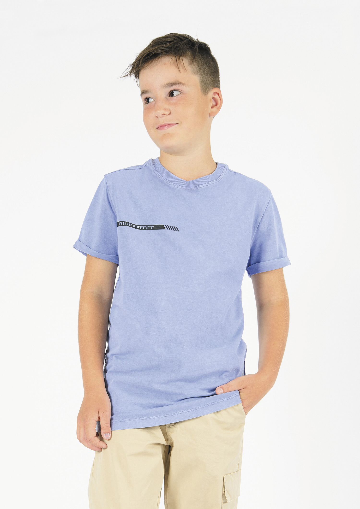 6191-Boys Long T-Shirt -Blue Effect 