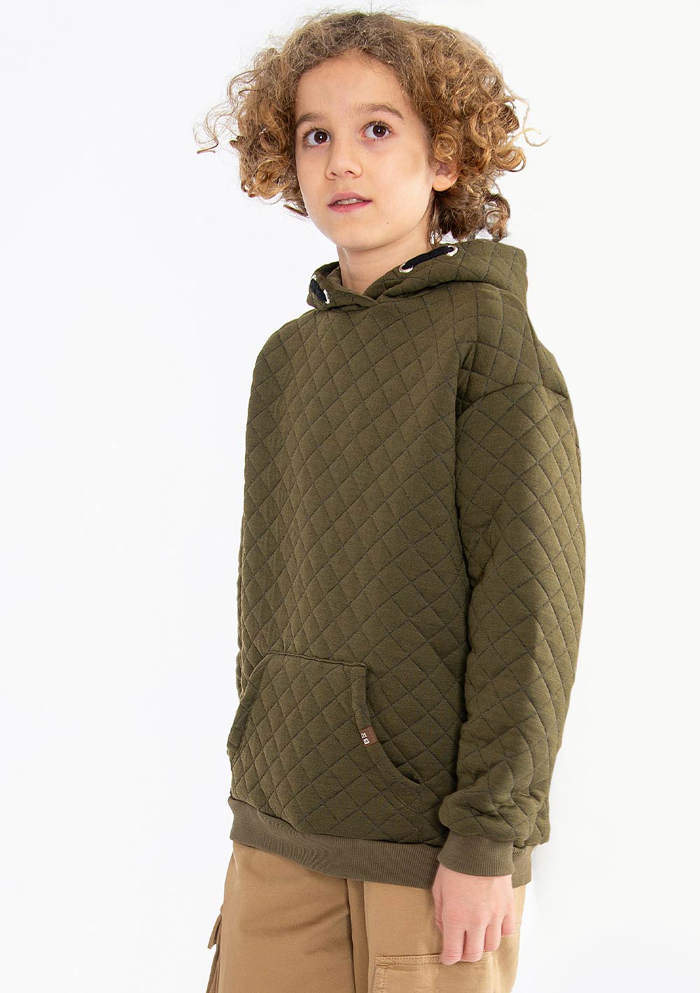 6366-Boys Quilted Hoodie -Oversize