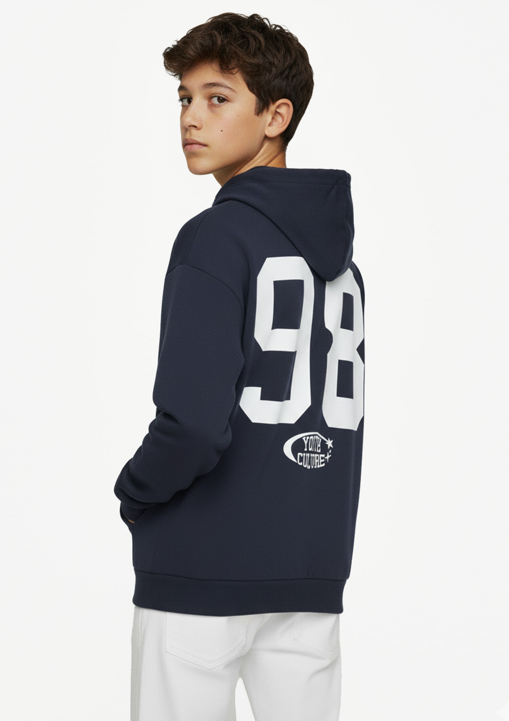 6426-Boys Oversized Hoodie '98-youth culture' printed